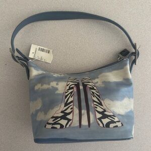 ICON Shoes in the Sky Leather Hand bag Stiletto  Pumps Design Clouds Blue Shoes
